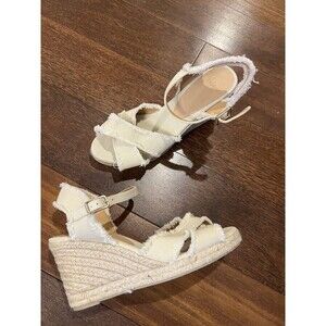 Castañer Castaner Size 41/US 10 Beige Wedge Crossover Strap Sandals